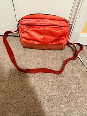 Yoshida Porter Red Crossbody Bag with Front Pockets